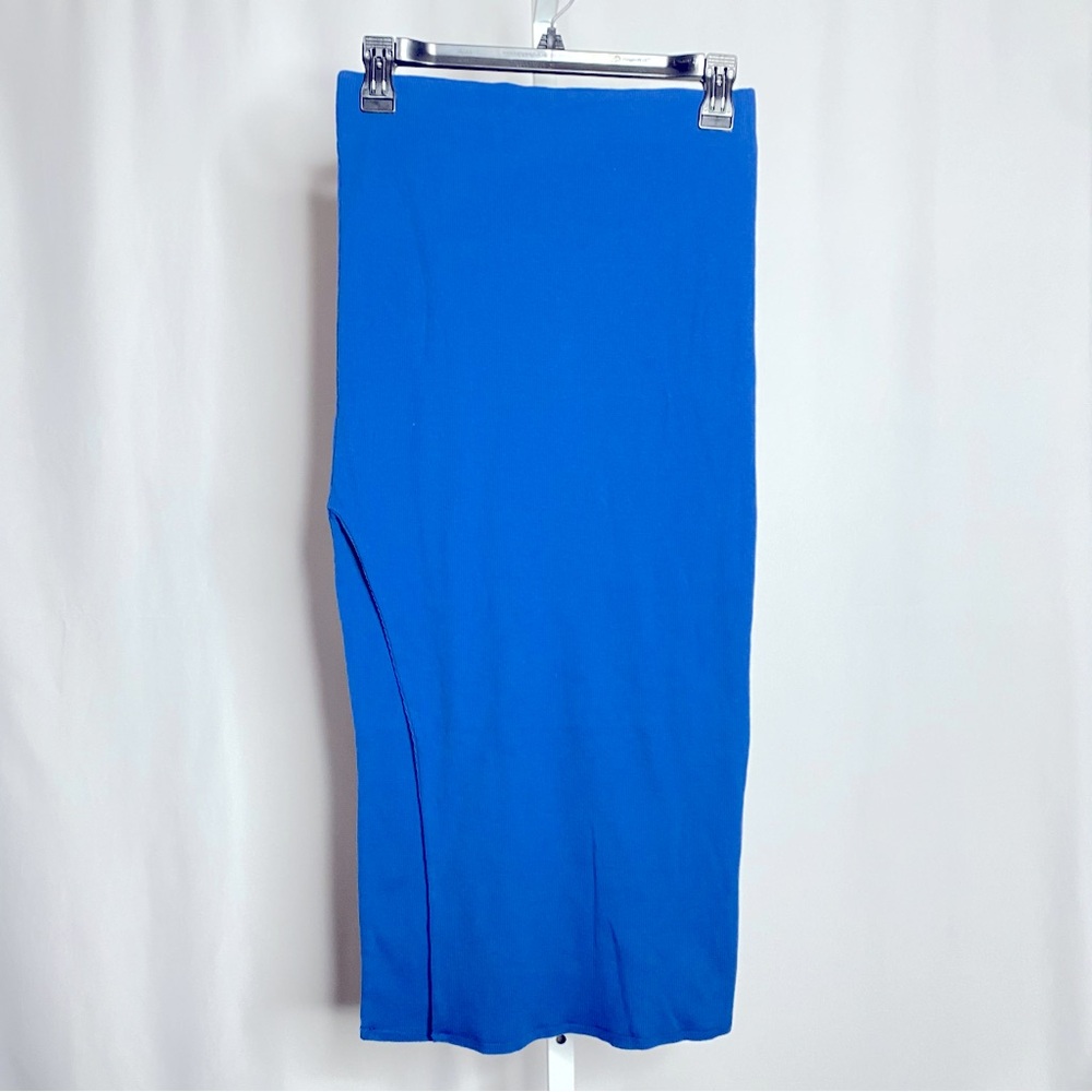 Chaser Cobalt Blue Midi Skirt Contemporary Chic — S